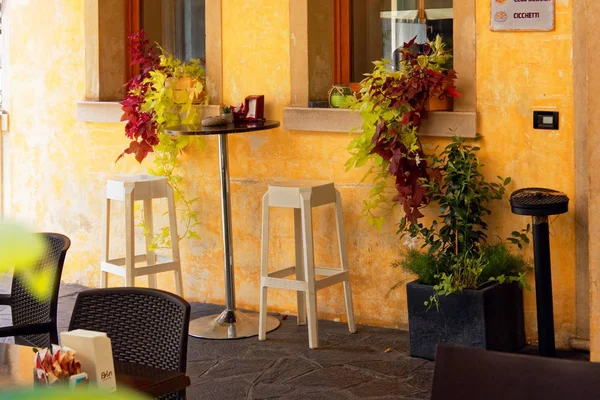 Treviso Italia Agosto 2018 Pequeño Café Una Calle Ciudad — Foto de Stock