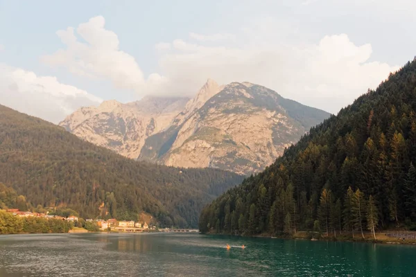 Beluno Italia Agosto 2018 Auronzo Cadore Mountain Village Casas Las — Foto de Stock