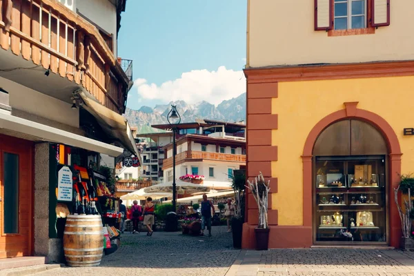 Beluno Italië Augustus 2018 Berg Dorp Van Cortina Ampezzo — Stockfoto