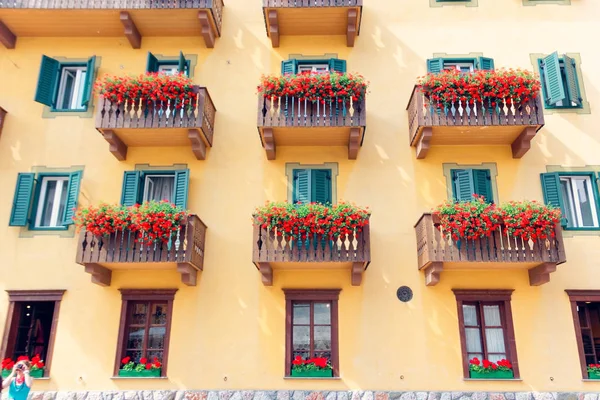 beautiful balconies in an old european building