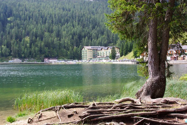 Auronzo Cadore Italia Agosto 2018 Lago Montaña Misurina Hermoso Lugar — Foto de Stock