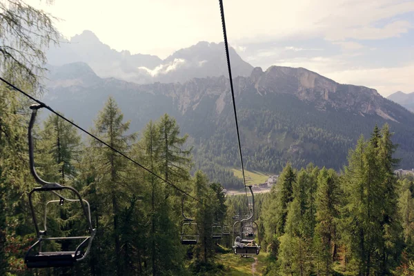 Auronzo Cadore Itália Agosto 2018 Misurina Mountain Lake Elevador Montanha — Fotografia de Stock