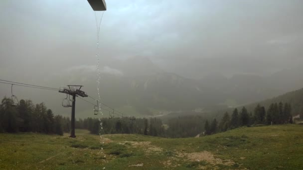 Beautiful Dolomite Mountains Misurina Mountain Lake — Stock Video