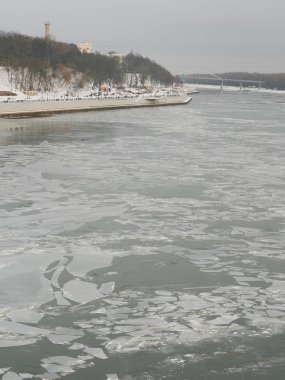Gomel, Belarus - 28 Kasım 2018: Panoramik kışın set of