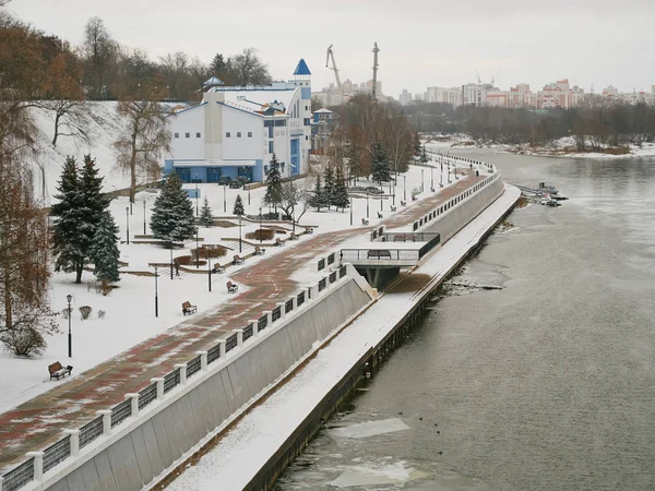 Γκομέλ Λευκορωσία Νοεμβρίου 2018 Πανοραμική Θέα Του Αναχώματος Χειμώνα — Φωτογραφία Αρχείου