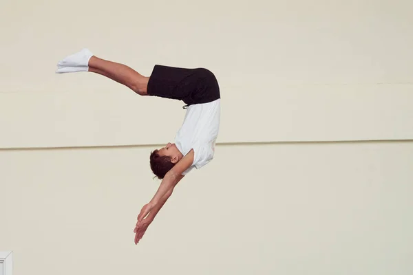 Gomel Belarus Noviembre 2018 Entrenamiento Atletas Trampolín —  Fotos de Stock