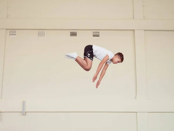 Gomel Belarus November 2018 Training Athletes Trampoline — Stock Photo, Image