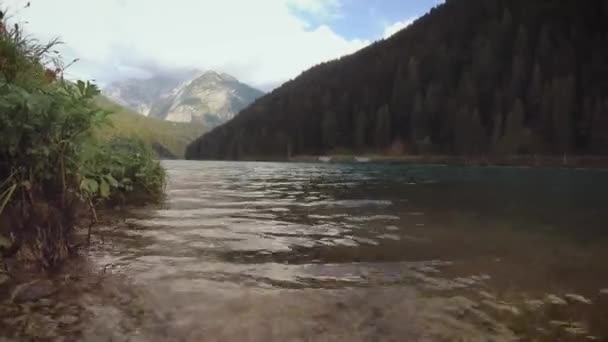 Auronzo Cadore Talya Güzel Manzaralar Dağ Gölü Tarafından — Stok video