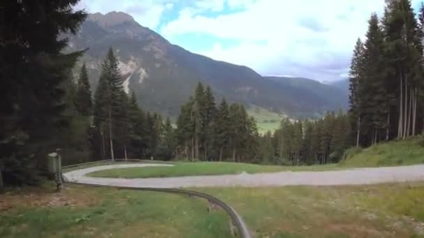 Auronzo Cadore Talya Ağustos 2018 Slalom Yaz Cazibe — Stok video