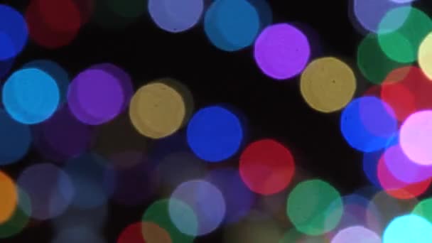 Yeni Yıl Gece Aydınlatma Renkli Çalışan Bokeh Işıklar — Stok video
