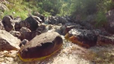 doğa içinde taşlar üzerinde dağ dere.
