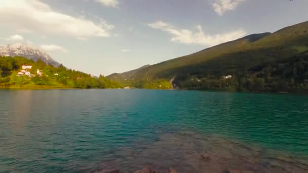 Barcis Pordenone Italia Lugar Pintoresco Junto Lago — Vídeo de stock