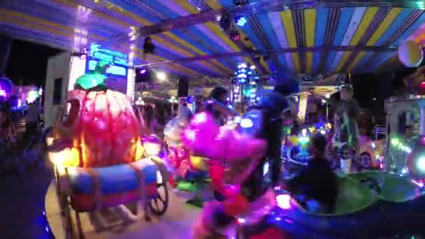 Montagnana Italien Augusti 2018 Nöjescentrum Nöjesparken Ride Nöjespark — Stockvideo