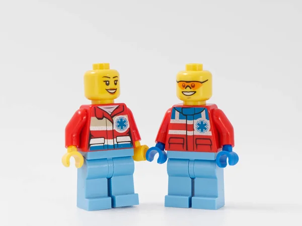 Gomel Belarus January 2019 Lego Designer Heroes Lifeguards White Background — Stock Photo, Image