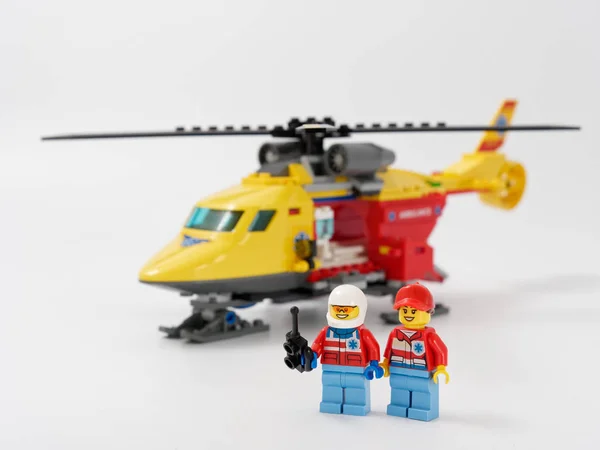 Gomel Belarus January 2019 Lego Designer Heroes Lifeguards White Background — Stock Photo, Image