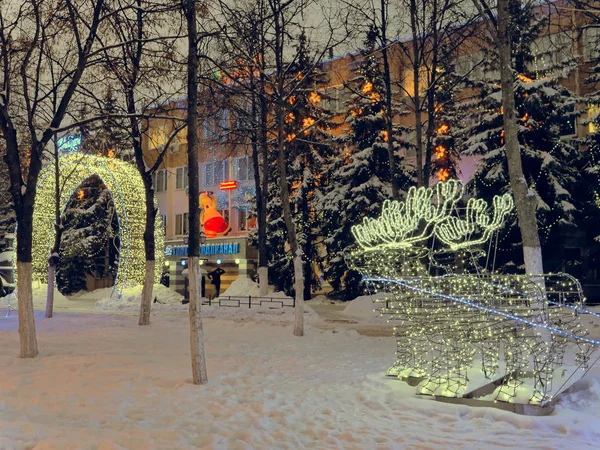 Gomel Białoruś Stycznia 2019 Nowy Rok Oświetlenie Vodokanal Przedsiębiorstwa — Zdjęcie stockowe