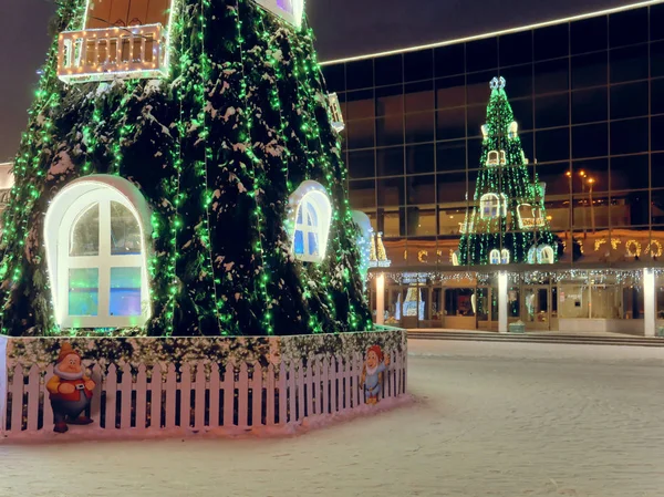 Gomel Belarus Enero 2019 Iluminación Año Nuevo Palacio Hielo —  Fotos de Stock