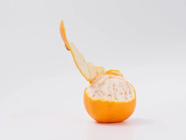 Agrumes Mandarine Orange Sur Fond Blanc Avec Zeste — Photo