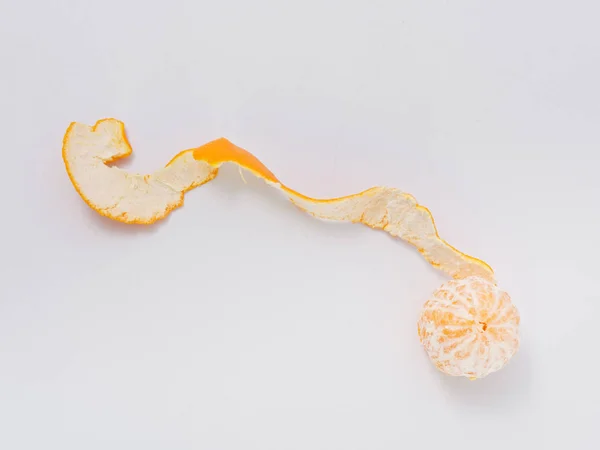 Zitrusfrüchte Mandarine Orange Auf Weißem Hintergrund Mit Schale — Stockfoto