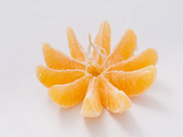 Agrumi Mandarino Arancio Sfondo Bianco Con Scorza — Foto Stock