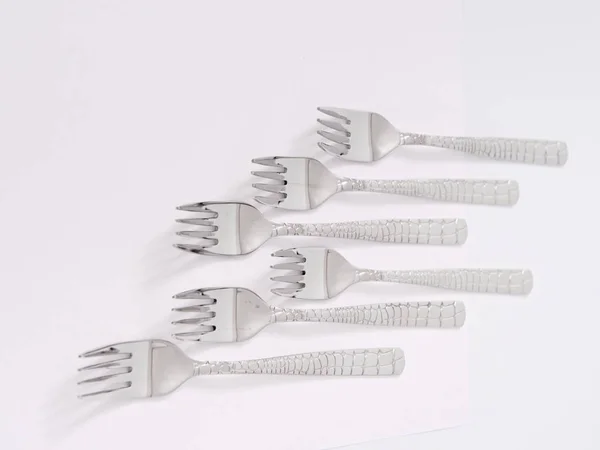 Cutlery Set Fork Knife Spoon Isolated — Stock Photo, Image