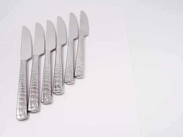 Příbory Vidličku Nůž Lžíci Izolované — Stock fotografie