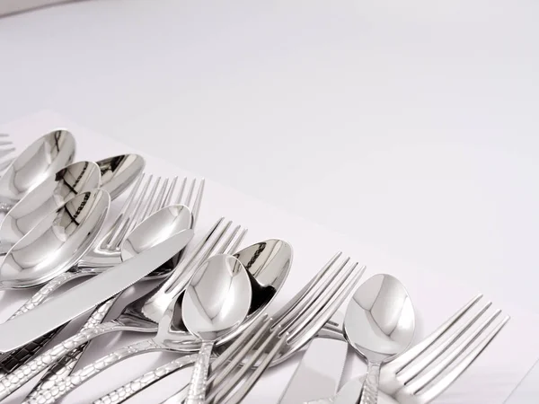 Cutlery Set Fork Knife Spoon Isolated — Stock Photo, Image