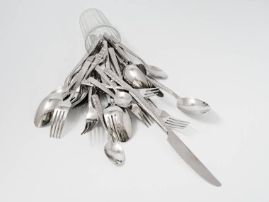 çatal çatal, bıçak ve izole kaşık set