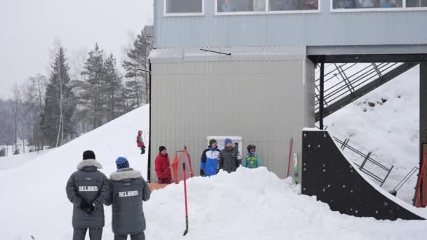 Minsk Belarus January 2019 Belarus Freestyle Championship Boys Girls Born — Stock Video