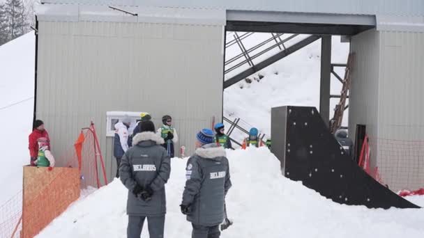 Minsk Bělorusko Ledna 2019 Bělorusko Freestyle Mistrovství Mezi Chlapci Dívky — Stock video