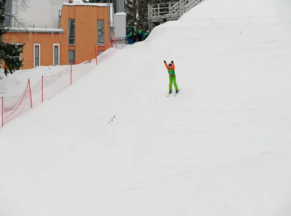 Minsk Belarus Janvier 2019 Championnat Biélorussie Ski Acrobatique Chez Les — Photo