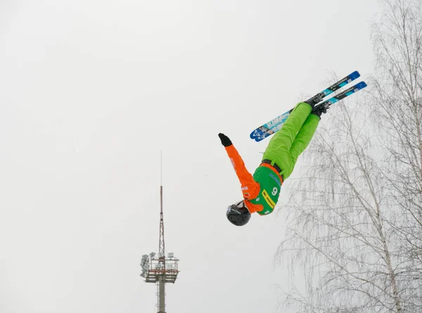 Minsk Belarus Janvier 2019 Championnat Biélorussie Ski Acrobatique Chez Les — Photo