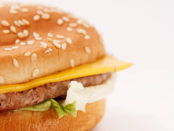 Simple burger isolated on white background