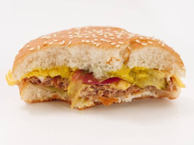 Isırıldı hamburger havai görünümü