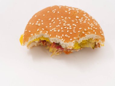 Isırıldı hamburger havai görünümü