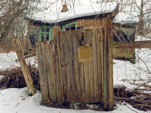 Gomel Bělorusko Opuštěné Dřevěný Dům Statku — Stock fotografie