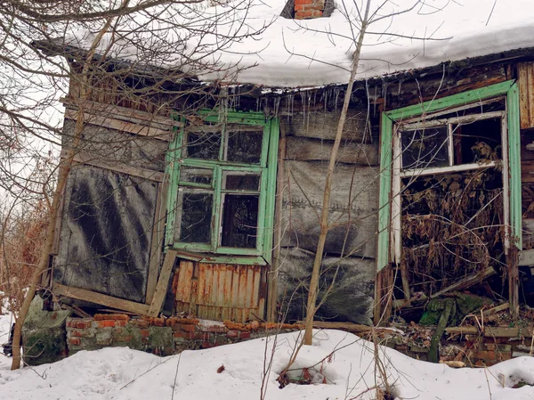 Gomel Belarus Casa Madera Abandonada Con Granja —  Fotos de Stock