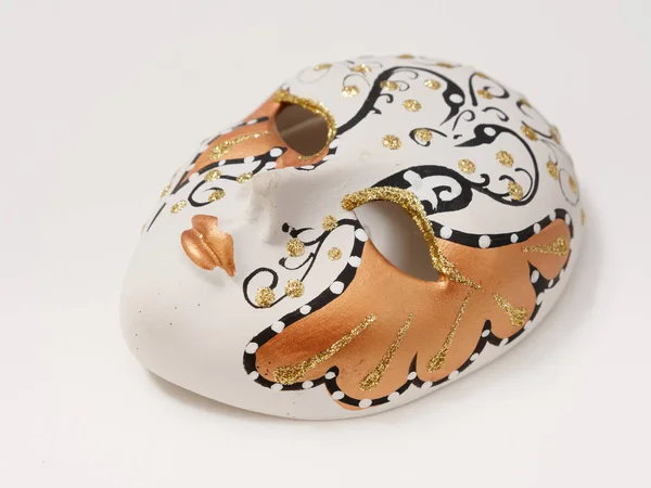 Gomel Belarus Fevereiro 2019 Máscaras Venezianas Cerâmica Miniatura — Fotografia de Stock