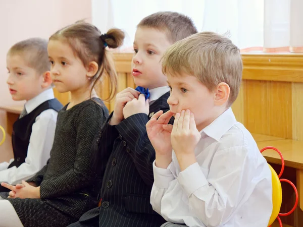 Gomel Weißrussland Februar 2019 Matinee Kindergarten Zum Tag Der Sowjetarmee — Stockfoto