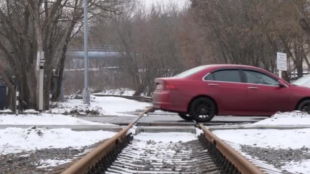 GOMEL, BELARUS - 24 de febrero de 2019: traslado ferroviario. movimiento automático . — Vídeos de Stock
