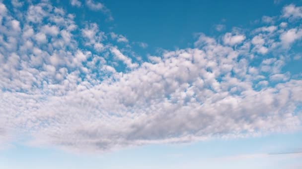 Het Begin Van Lente Wolken Drijven Tegen Blauwe Hemel — Stockvideo