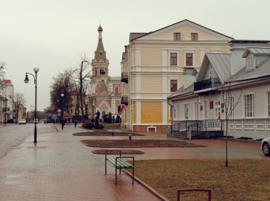 Grodno, Belarus - 18 Mart 2019: Kutsal koruma katedral Grodno şehir