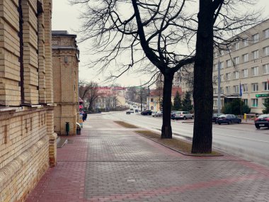 Grodno, Belarus - 18 Mart 2019: Grodno şehir güzel binada..