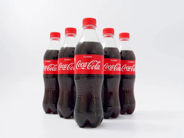 GOMEL, BELARUS - APRIL 9, 2019: Coca Cola in a plastic bottle on a white background. — Stock Photo, Image