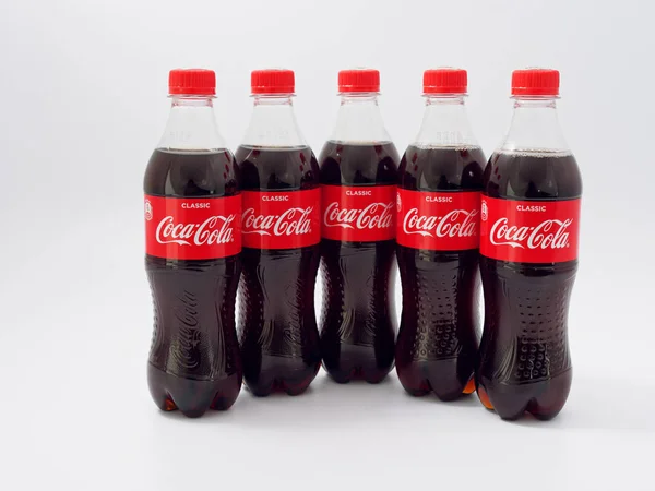 GOMEL, BELARUS - APRIL 9, 2019: Coca Cola in a plastic bottle on a white background. — Stock Photo, Image