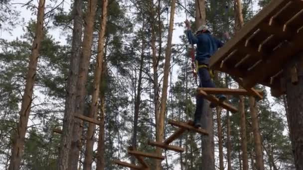 Гомель Білорусь Квітня 2019 Ліцей Мнс Канатні Містечка Перешкода Курс — стокове відео