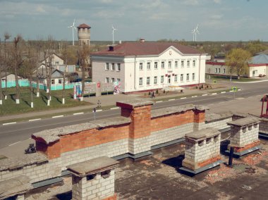 Dribin, Beyaz Rusya - 27 Nisan 2019: güzel köy binaları.