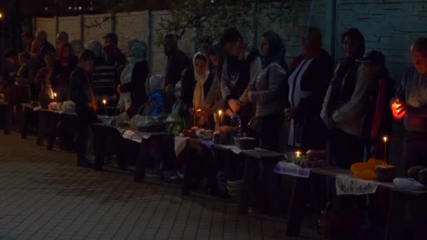 Gomel Bélaro Abril 2019 Semana Santa Pasteles Pascua Con Velas — Vídeos de Stock