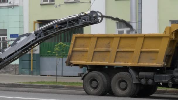 Gomel Belarus Mayo 2019 Reparación Superficie Carretera Equipos Especiales — Vídeos de Stock