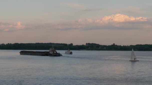 Homel Wit Rusland Mei 2019 Bevatbare Rivier Sozh Boot Jacht — Stockvideo